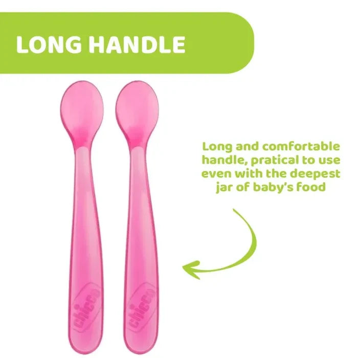 Chicco Soft Silicone Spoon Bi-Pack (6M+)