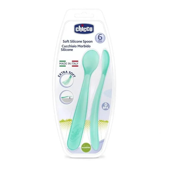 Chicco Soft Silicone Spoon Bi-Pack (6M+)