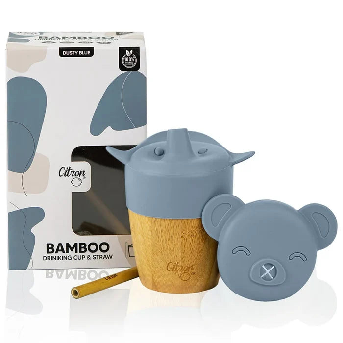 Citron Organic Bamboo Cup With Straw & Lid