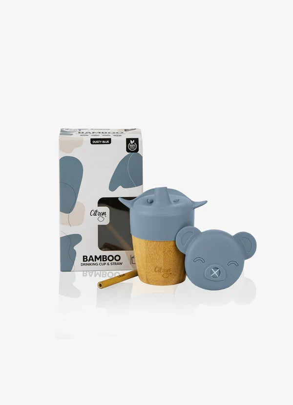 Citron Organic Bamboo Cup With Straw & Lid