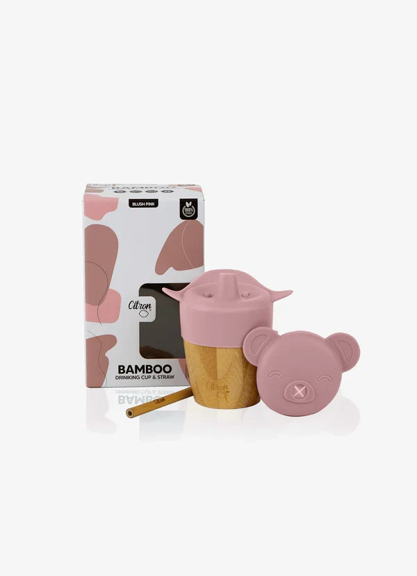 Citron Organic Bamboo Cup With Straw & Lid