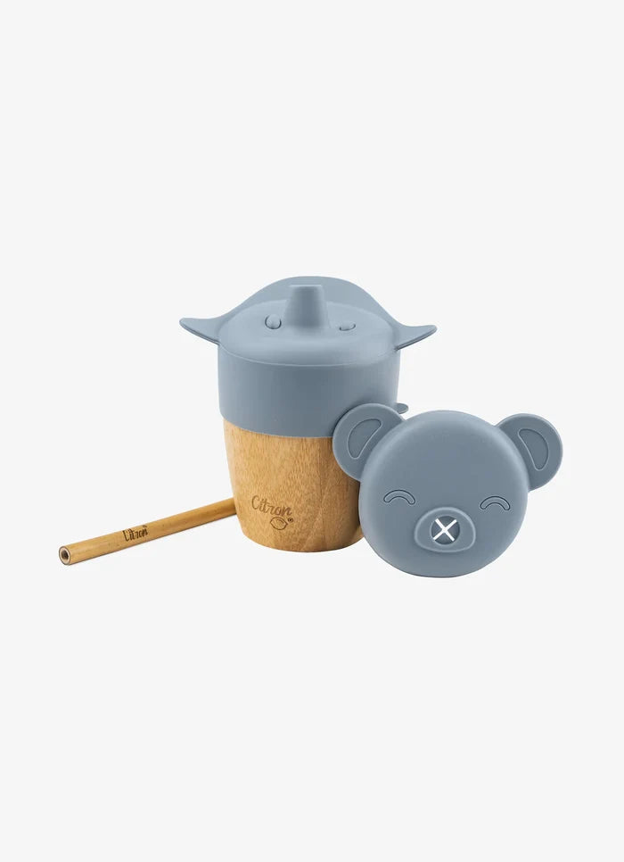 Citron Organic Bamboo Cup With Straw & Lid