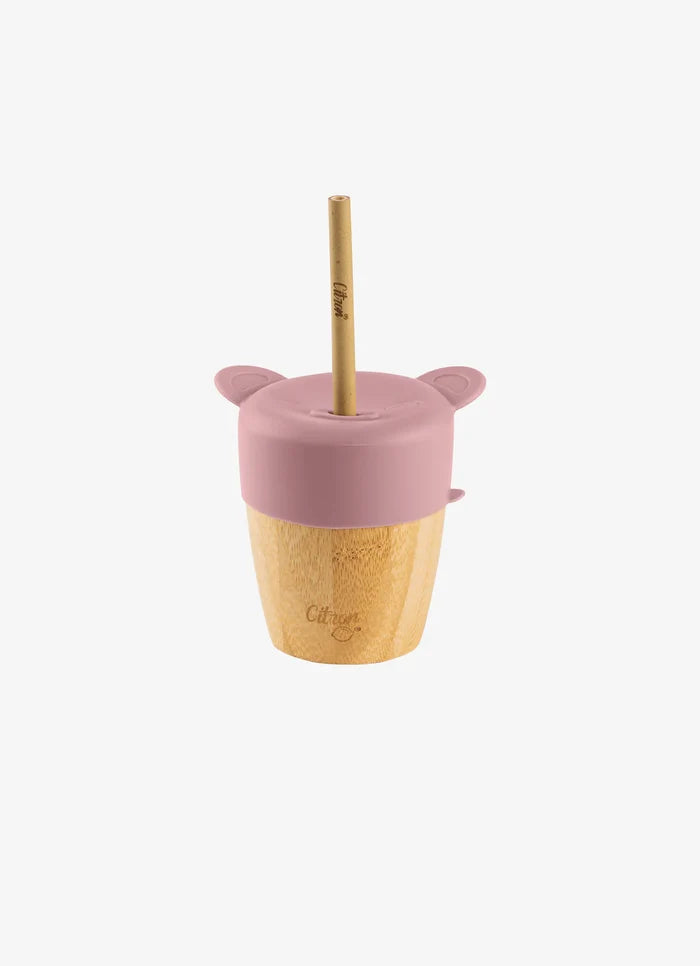 Citron Organic Bamboo Cup With Straw & Lid