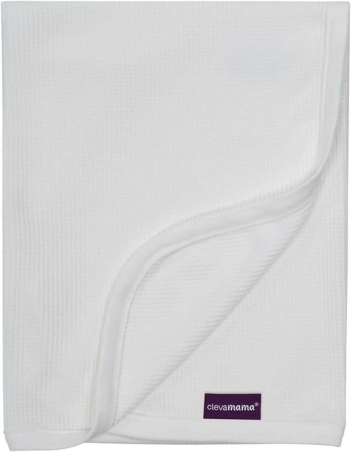 Clevamama Baby Waffle Weave Cotton Blanket - for Nursery Bedding, Moses Basket, Pushchair - 70x90 cm.