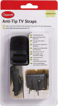 Clippasafe Anti-Tip TV Straps (Black)