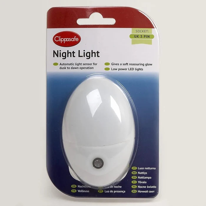 Clippasafe  Night Light With Light Sensor (White)