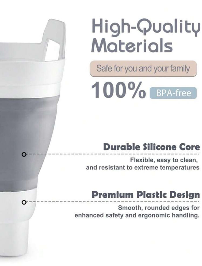 Collapsible Dish Basin With Drain Plug Space Saving (Gray)