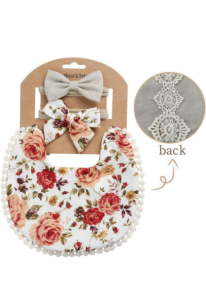 Cotton Double Sided Adjustable Bibs with bandana for baby girl.
