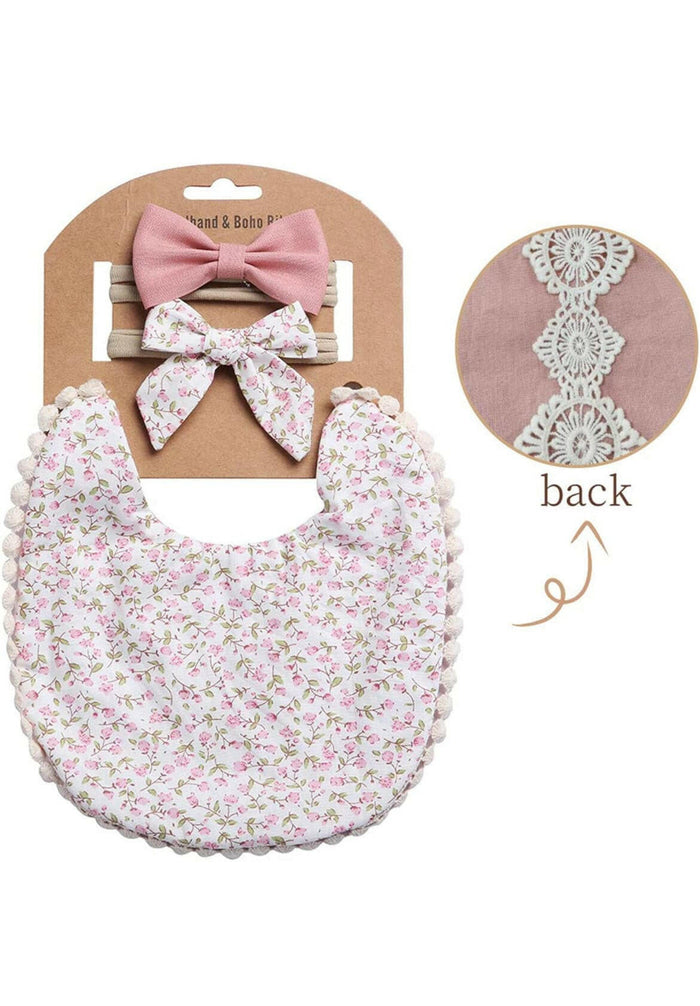 Cotton Double Sided Adjustable Bibs with bandana for baby girl.