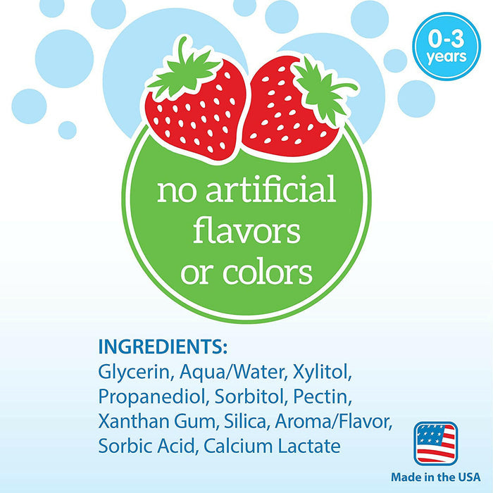 Dr. Brown’s Fluoride-Free Baby Toothpaste, Safe to Swallow, Strawberry, 1-Pack, 1.4oz/40g, 0-3 years.