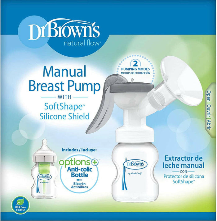 Dr. Brown's Manual Breast Pump with Softshape Silicone Shield.