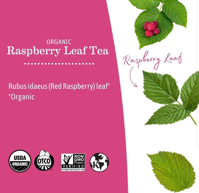 Earth Mama Organic Raspberry Leaf Tea Bags for Pregnancy & Postpartum Care Recovery