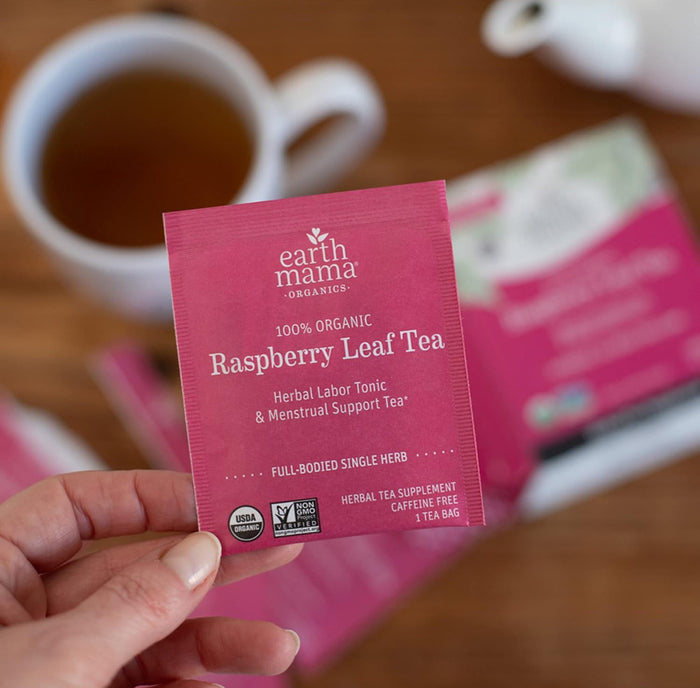 Earth Mama Organic Raspberry Leaf Tea Bags for Pregnancy & Postpartum Care Recovery