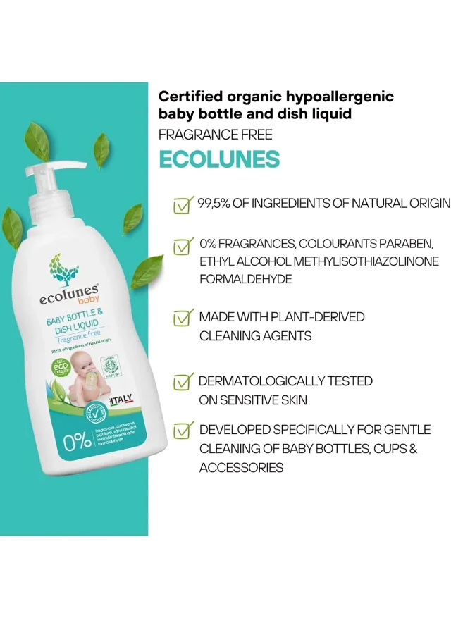 Ecolunes Hypoallergenic Baby Bottle & Dish Liquid (500ml)