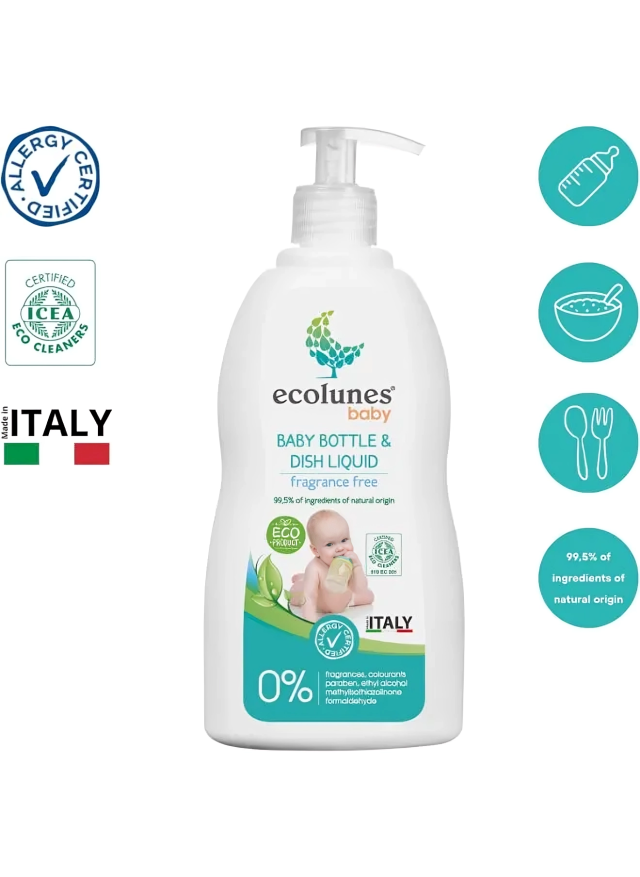Ecolunes Hypoallergenic Baby Bottle & Dish Liquid (500ml)
