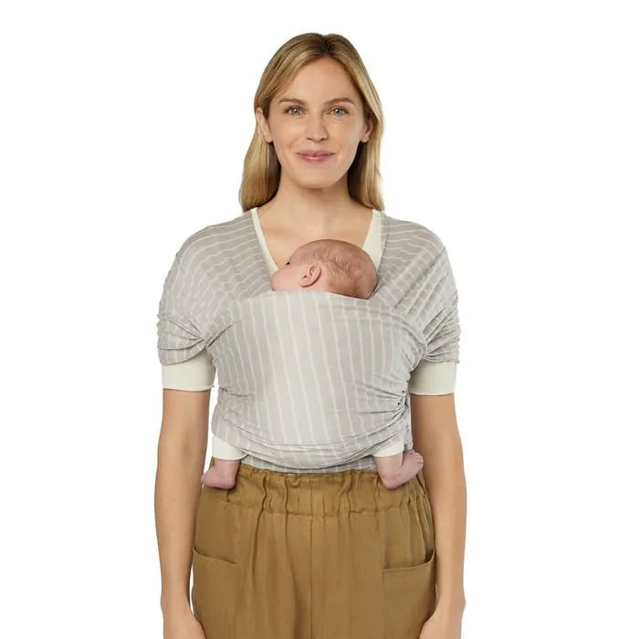 Ergobaby Aura Sustainably Sourced Knit Baby Wrap (Grey Stripes)