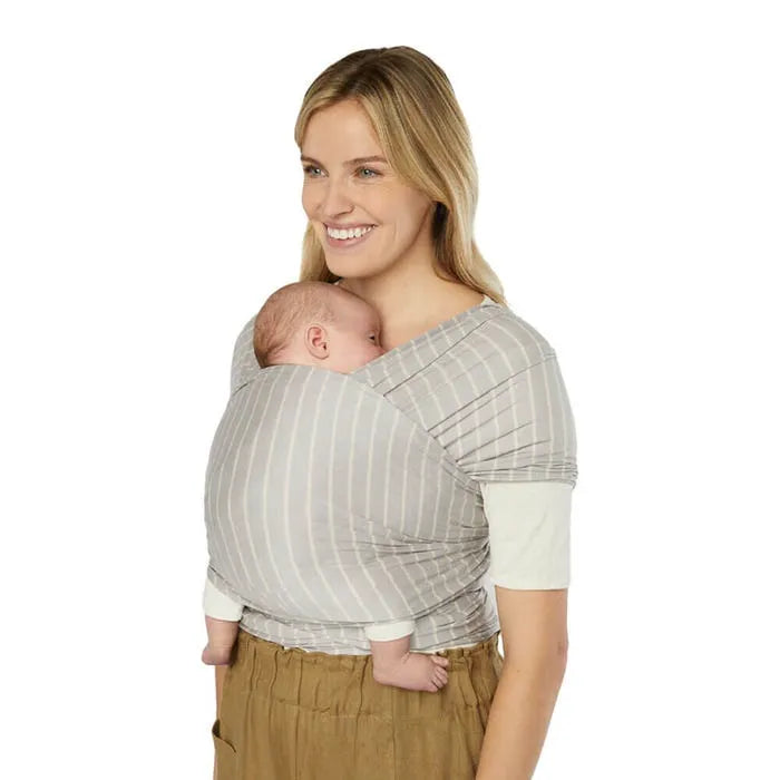 Ergobaby Aura Sustainably Sourced Knit Baby Wrap (Grey Stripes)
