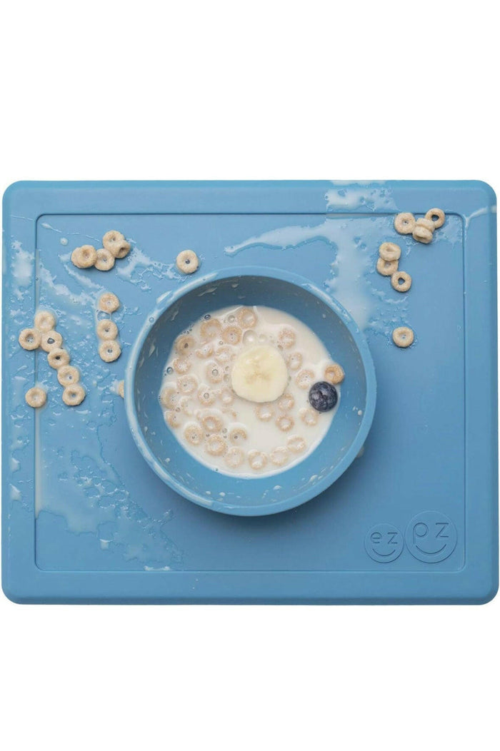 ezpz Happy Bowl - 100% Silicone Suction Bowl with Built-in Placemat.