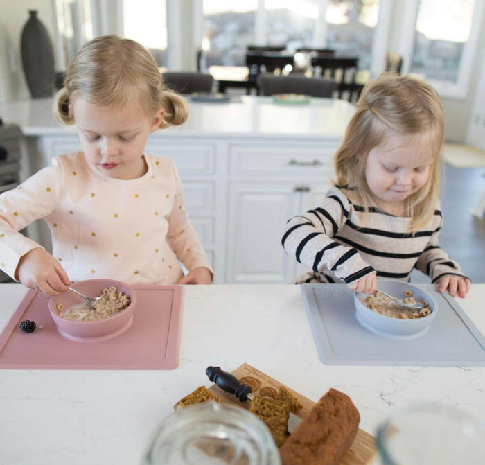 ezpz Happy Bowl - 100% Silicone Suction Bowl with Built-in Placemat.