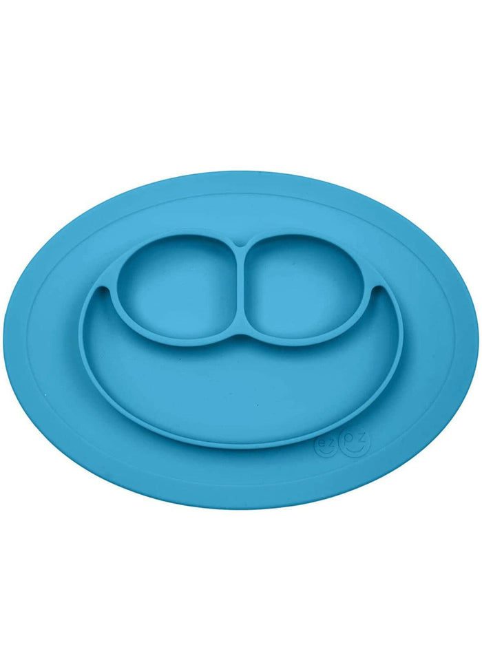 ezpz Mini Mat Silicone Suction Plate with Built (Blue).