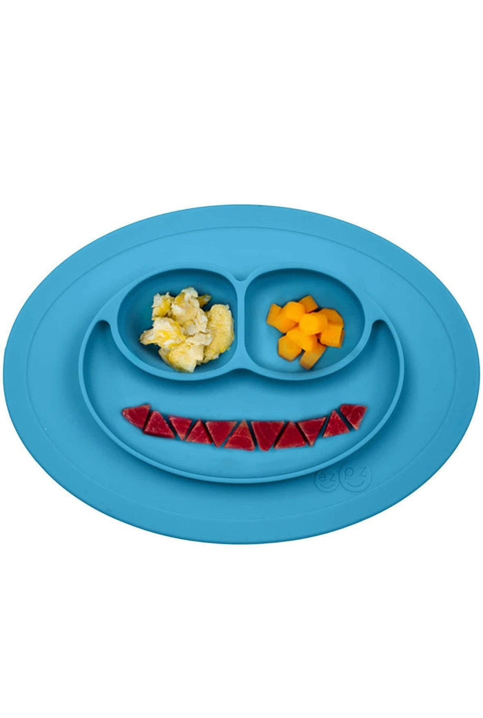 ezpz Mini Mat Silicone Suction Plate with Built (Blue).