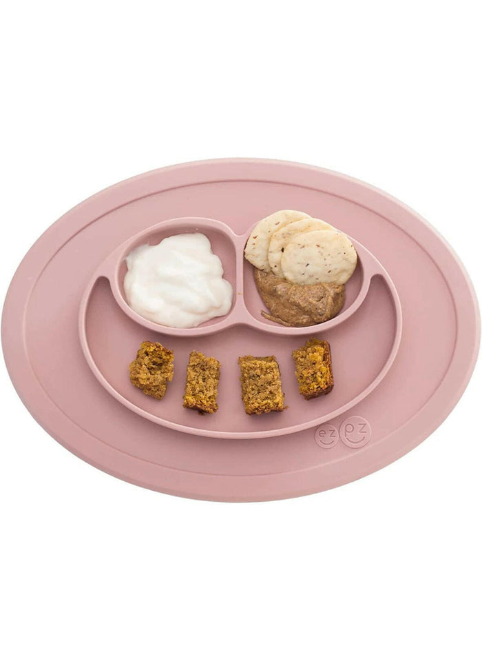 ezpz Mini Mat Silicone Suction Plate with Built (Blush).