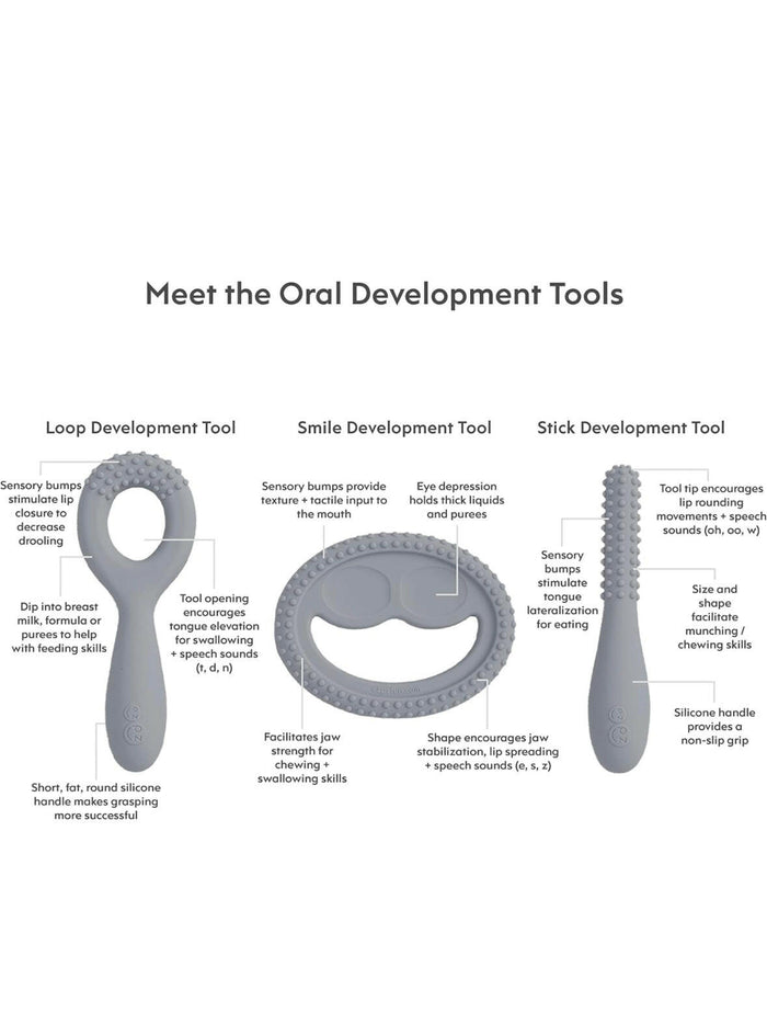 ezpz Oral Development Tools (3 Pack in Gray).