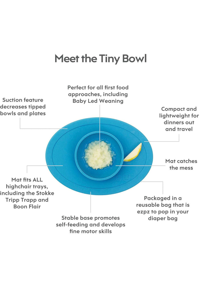 ezpz Tiny Bowl - 100% Silicone Suction Bowl with Built.