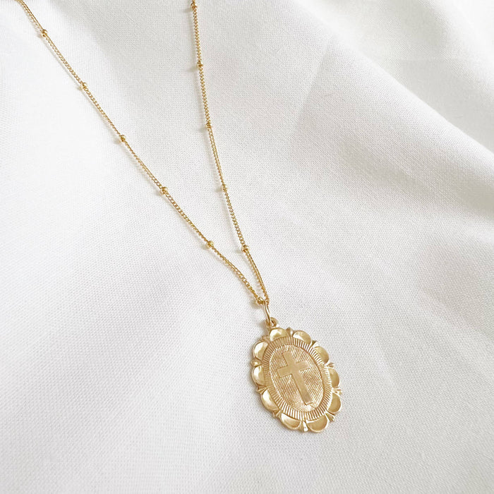 Faith Religious Cross Necklace Gold Filled Sterling Silver