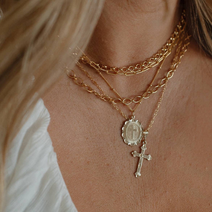 Faith Religious Cross Necklace Gold Filled Sterling Silver