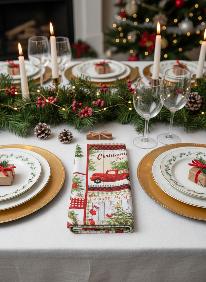 Farmhouse Christmas Napkins (set of 2)