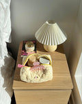 Fluffy yellow makeup bag
