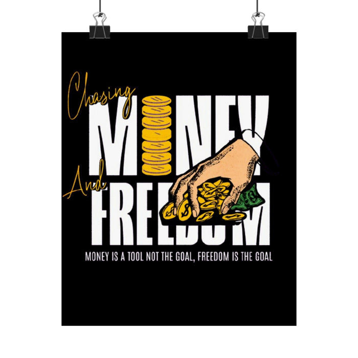 YHGM Freedom Over Fortune motivational wall art poster, photo 2