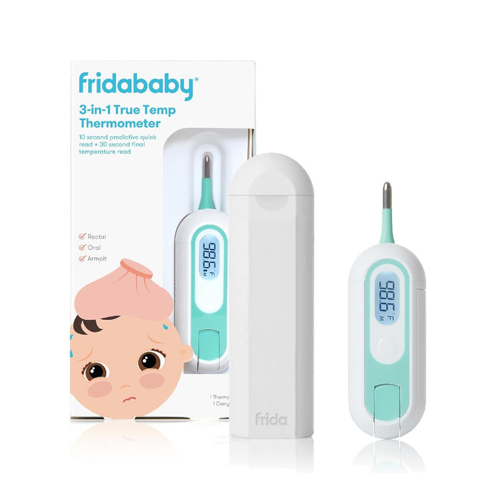 Frida Baby 3-in-1 True Temp Digital Thermometer for Fevers, Babies & Kids (Rectal, Underarm + Oral)