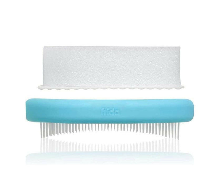 The 3-Step Cradle Cap System by Fridababy Sponge, Brush, Comb and Storage Stand for Babies with Cradle Cap.