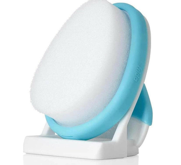 The 3-Step Cradle Cap System by Fridababy Sponge, Brush, Comb and Storage Stand for Babies with Cradle Cap.