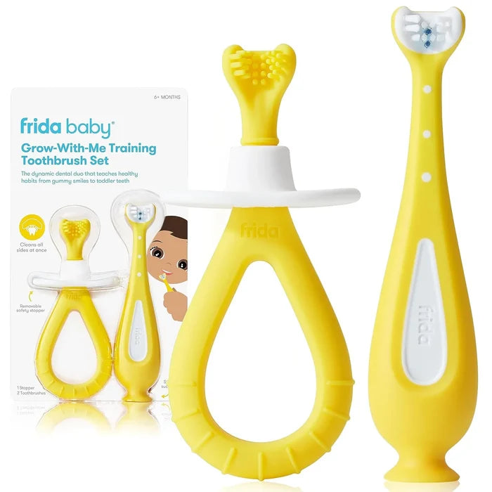 Frida Baby Grow-with-Me Training Toothbrush Set | Infant to Toddler Toothbrush