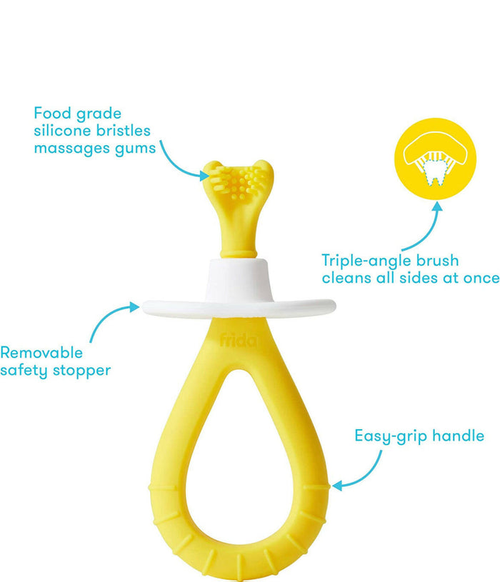 Training Toothbrush for Babies with Soft Silicone Bristles by Frida Baby.