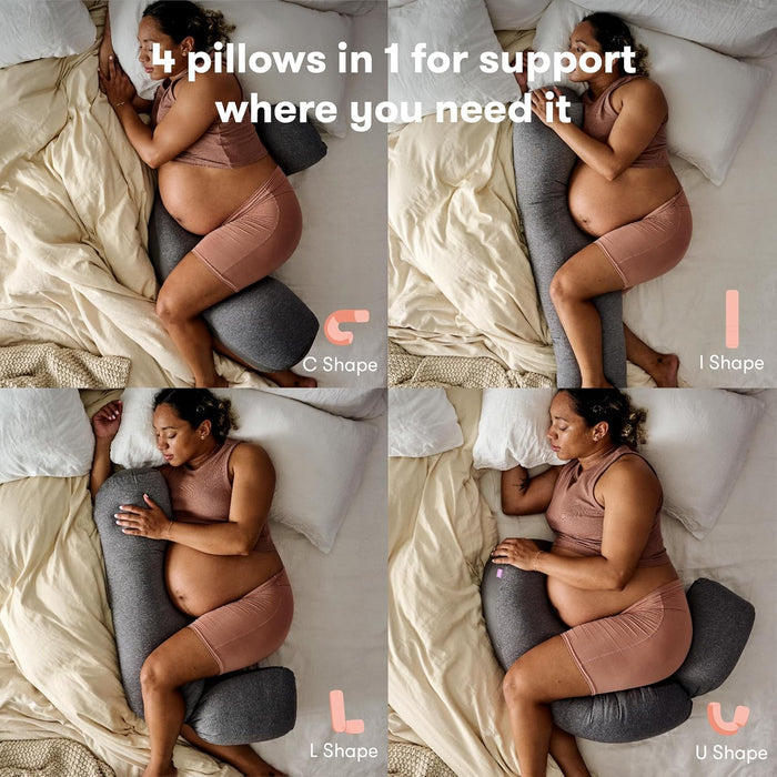 Frida Mom Pregnancy Pillow – Adjustable, Keep-Cool Support – Grey