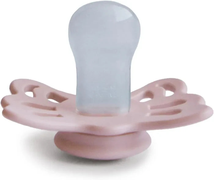 FRIGG Butterfly Anatomical Silicone Baby Pacifier Size 2 (6-18Months 1 Pack Blush)