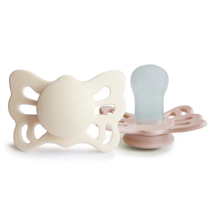 FRIGG Butterfly Anatomical Silicone Baby Pacifier Size 2 (6-18Months 2 Pack)