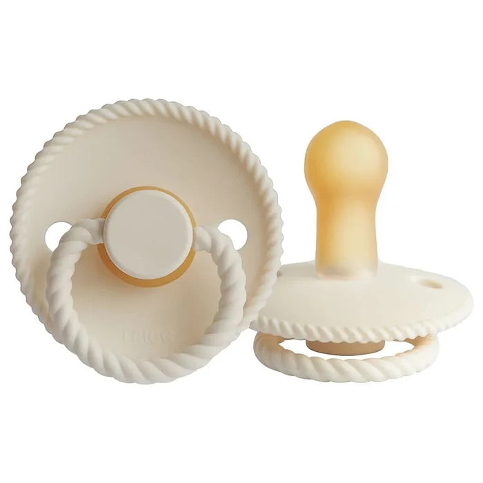 FRIGG Rope Latex Baby Pacifier Size 2 (6-18Months 1 Pack Cream)