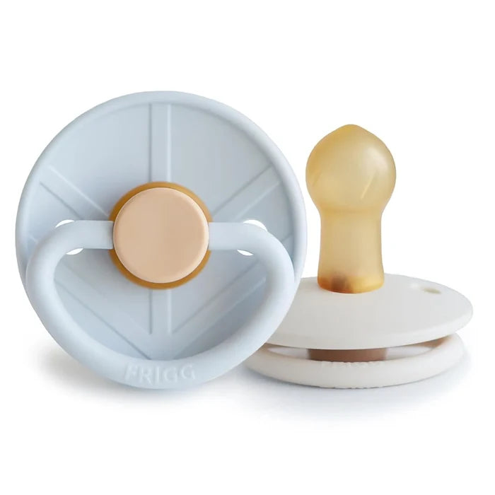 FRIGG Viking Latex Baby Pacifier Size 1 (0-6Months 2 Pack Powder Blue/Cream)