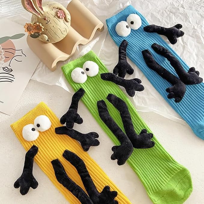 Funny Socks for Kids, Magnetic Holding Hands Feet Socks, 3+ years