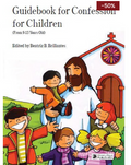 Book cover of 'Guidebook for Confession for Children' with cartoon illustration of Jesus and children.