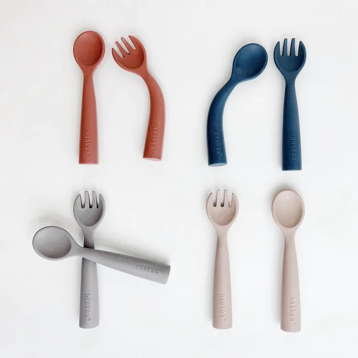 Haakaa Bendy Silicone Cutlery Set.