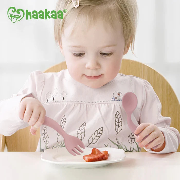 Haakaa Bendy Silicone Cutlery Set.