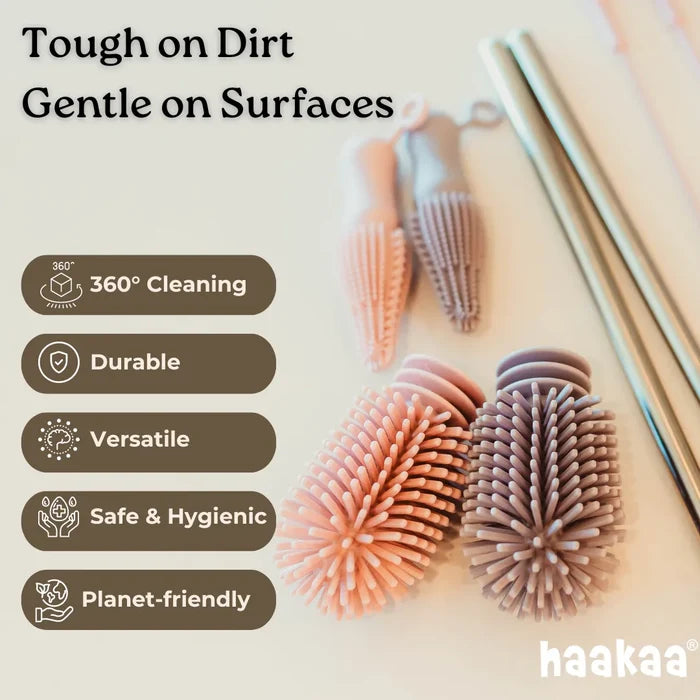Haakaa Double-Ended Silicone Cleaning Brush Kit
