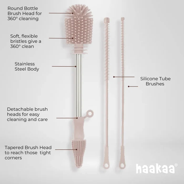 Haakaa Double-Ended Silicone Cleaning Brush Kit