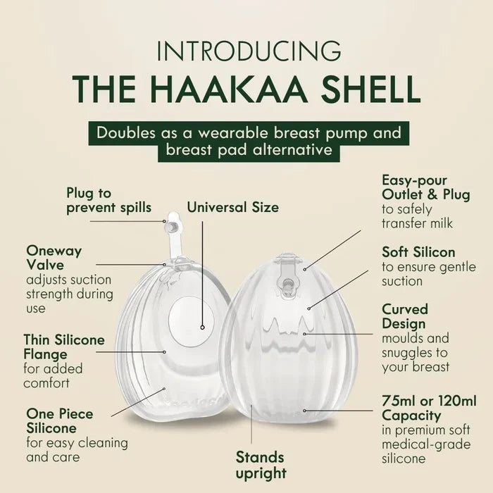 Haakaa Shell Wearable Manual Silicone Breast Pump (120ml)